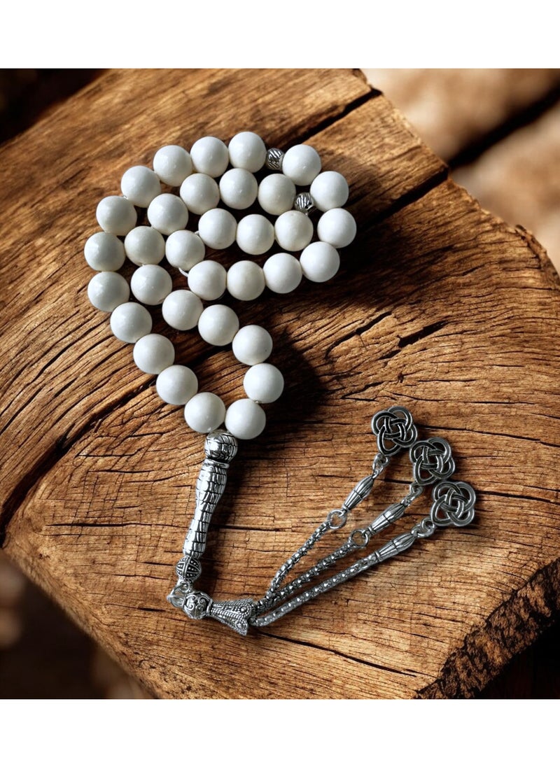 OLUDENIZ Natural Camel Bone Tasbih – 33 Beads Islamic Prayer Rosary, Handmade Misbaha for Ramadan & Spiritual Devotion  - Image 1