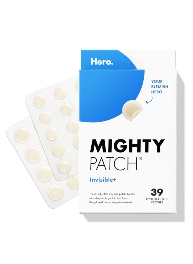 Mighty Patch ™ Invisible+ Patch - Daytime Hydrocolloid Acne Pimple Patches for Covering Zits and Blemishes, Ultra Thin Spot Stickers for Face and Skin (24 Medium and 15 Small Patches) - Image 1