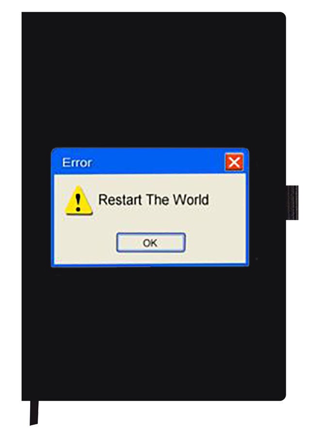 Theodor Designer A5 Thick Black Hardcover Notebook Restart The World - Image 1