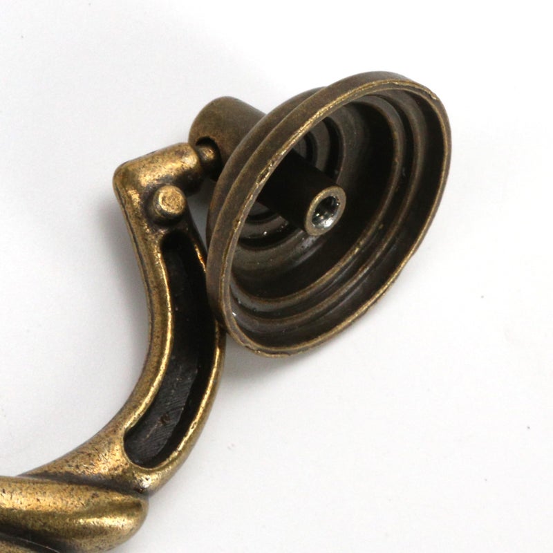 KH866 4.5'' C-C Center Drawer Pulls, 4 Pack Antique Bronze Bail Drop Swing Handles for Dresser Cabinet Knob, Vintage Style Brass Handle 114 mm (4.5 Inch) Center to Center Furniture Pulls - Image 4