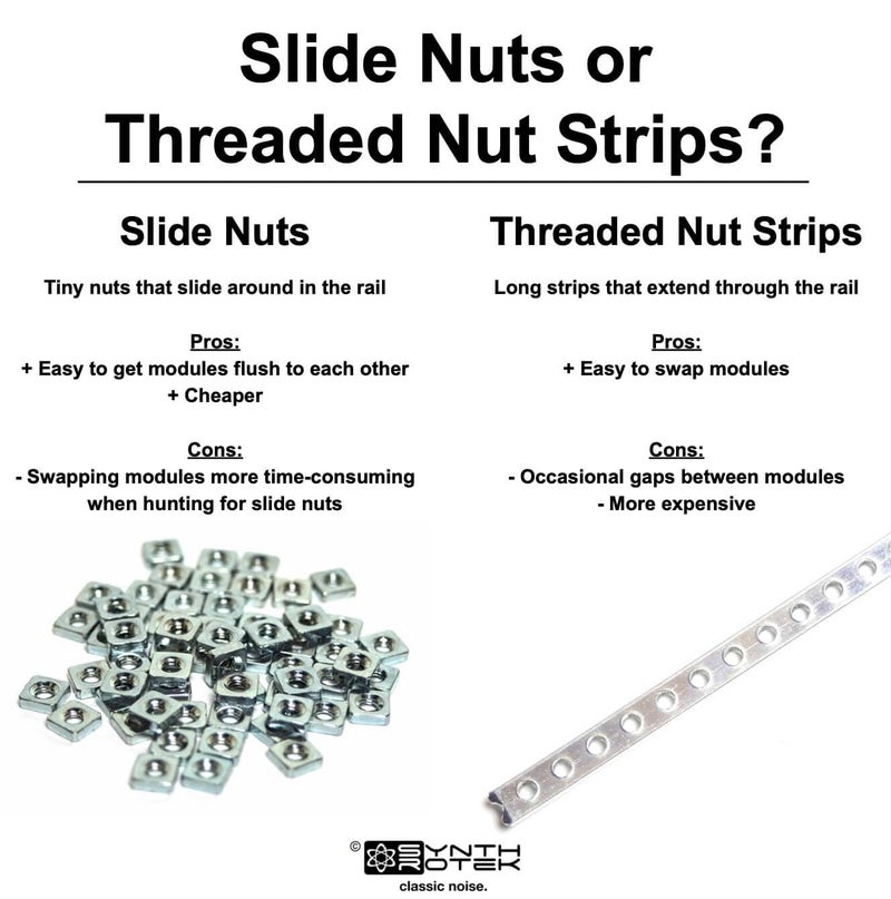 Synthrotek Slide Nuts/Square Nuts, 3mm, Pack of 100 - for Eurorack Modular Rails or Cases - Image 2