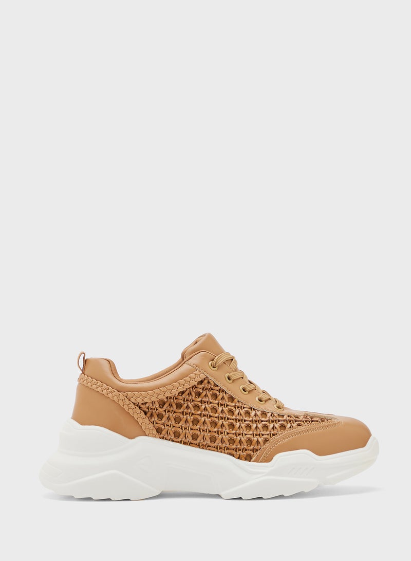 Ginger Weave Detail Chunky Sneakers  - Image 1