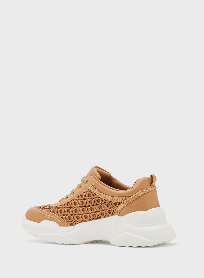 Ginger Weave Detail Chunky Sneakers  - Image 2