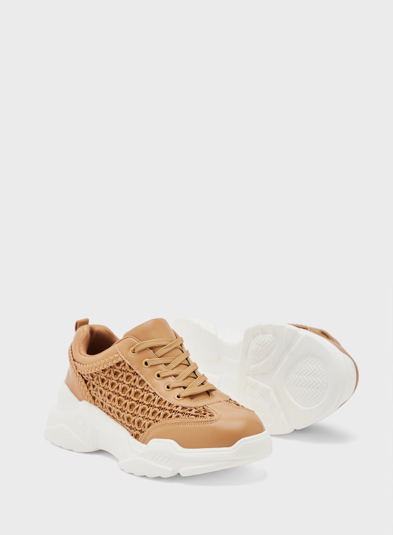 Ginger Weave Detail Chunky Sneakers  - Image 3