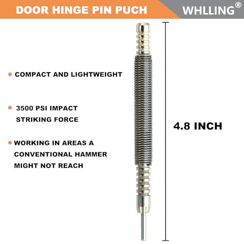 WHLLING Hammerless Door Pin Removal Tool, Spring Driven Door Hinge Pin Remover Tool, 3500 PSI Striking Hinge Pin Tool - Image 2