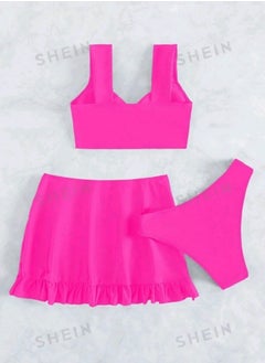 Shein SHEIN Swim Summer Beach 3packs Twist Ruffle Trim Bikini & Beach Skirt  - Image 4