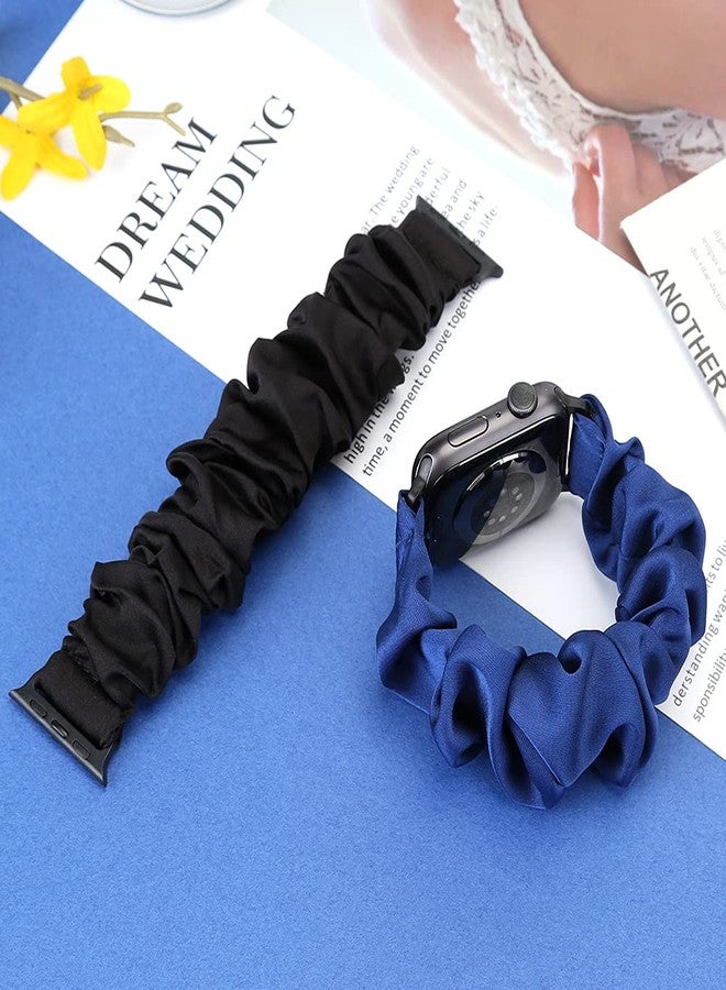 Tiptops 3 Packs Compatible with Apple Watch Bands Scrunchies 38mm 40mm 41mm 42 mm 44mm 45mm 46mm 49mm Women Cloth Pattern Printed Fabric Wristbands Straps Elastic for iWatch Ultra 2 Series 10/9/8/7/6/5/4/3/2/1/SE - Image 3