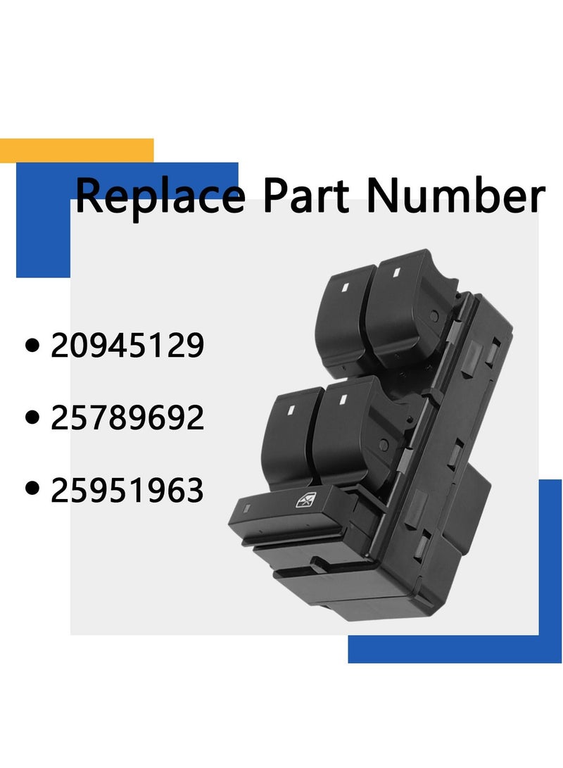 Driver Side Power Window Switch for 2007-2013 Chevy Silverado 1500 2500HD 3500HD GMC Sierra 1500 08-13 Sierra 2500HD 3500HD 09-15 Driver Side Power Window Master Control Switch fits - Image 4