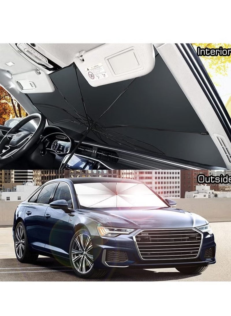 Raxoom Car Sun Shade Windshield Front Windshield Reflective Sunshade for Vehicle Blocks UV Ray, Foldable Cover Visor Umbrella, Automotive Ray Protection Block Parasol, Keep Your Vehicle Cool(31''x53inch'') - Image 1