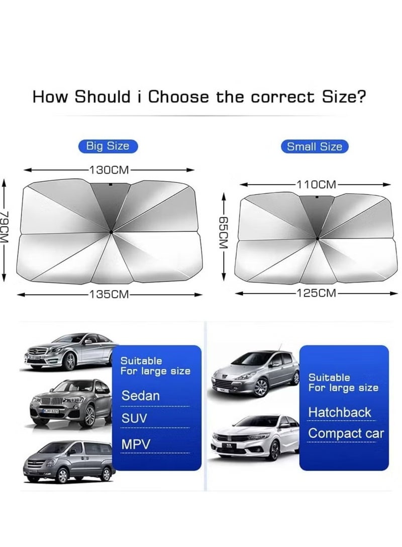 Raxoom Car Sun Shade Windshield Front Windshield Reflective Sunshade for Vehicle Blocks UV Ray, Foldable Cover Visor Umbrella, Automotive Ray Protection Block Parasol, Keep Your Vehicle Cool(31''x53inch'') - Image 4