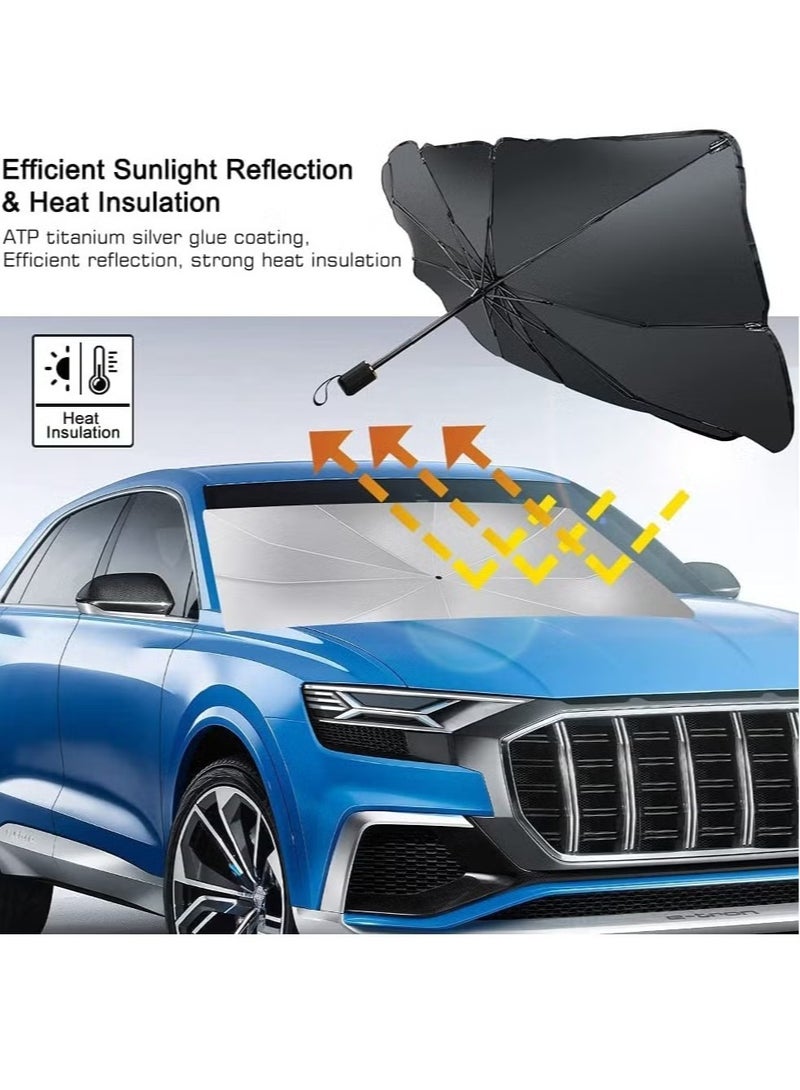 Raxoom Car Sun Shade Windshield Front Windshield Reflective Sunshade for Vehicle Blocks UV Ray, Foldable Cover Visor Umbrella, Automotive Ray Protection Block Parasol, Keep Your Vehicle Cool(31''x53inch'') - Image 5