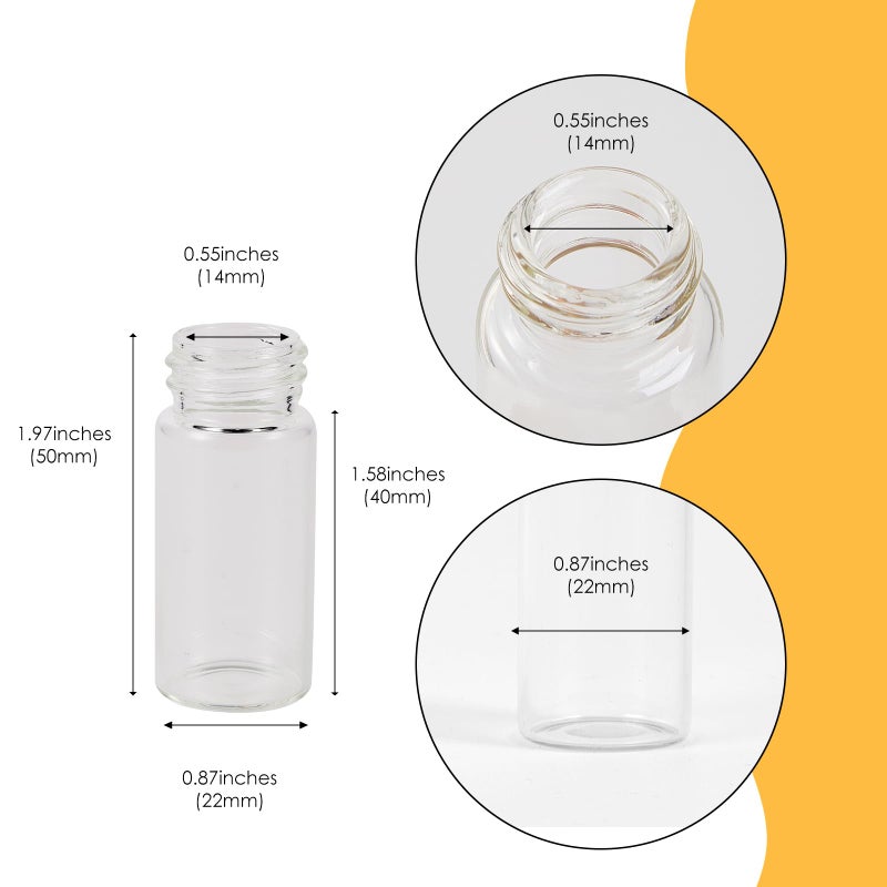 Cadbibe 10ml Glass Vials with Screw Caps and Plastic Stoppers, Small Clear Liquid Sample Vial, Leak-Proof Vial, 50PCS - Image 3