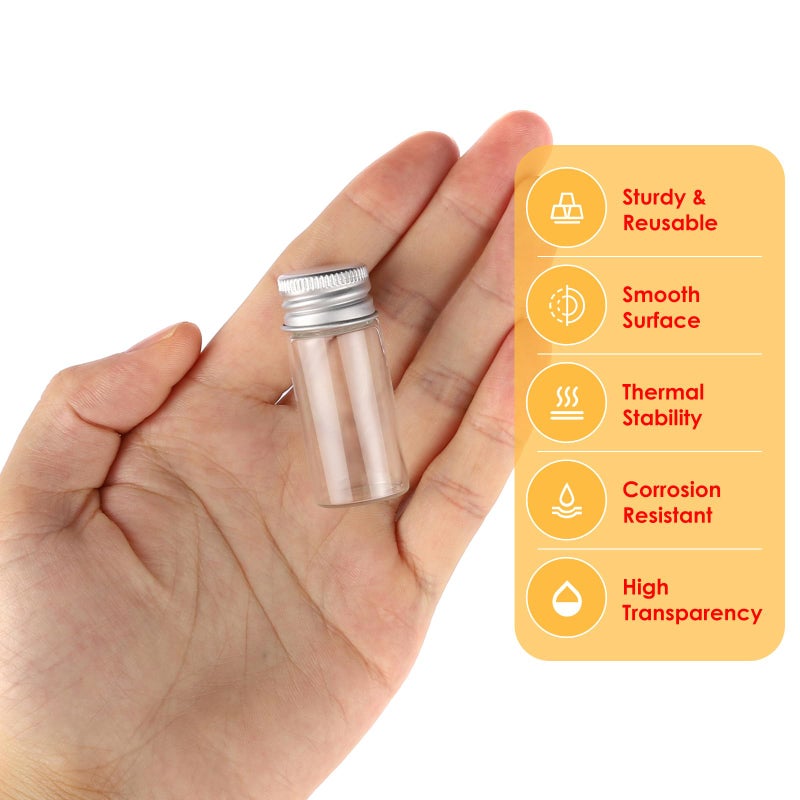Cadbibe 10ml Glass Vials with Screw Caps and Plastic Stoppers, Small Clear Liquid Sample Vial, Leak-Proof Vial, 50PCS - Image 4