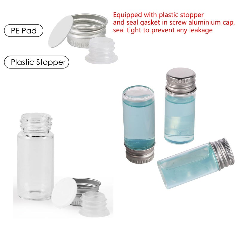 Cadbibe 10ml Glass Vials with Screw Caps and Plastic Stoppers, Small Clear Liquid Sample Vial, Leak-Proof Vial, 50PCS - Image 2