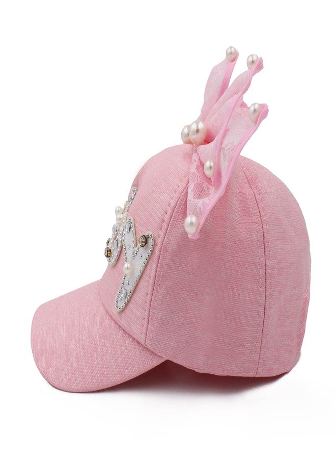 VRITRAZ Baby Sequence and Net Little Cap for Kids, Baby, Girls & Boys 3-12 Years (Pink) - Image 5