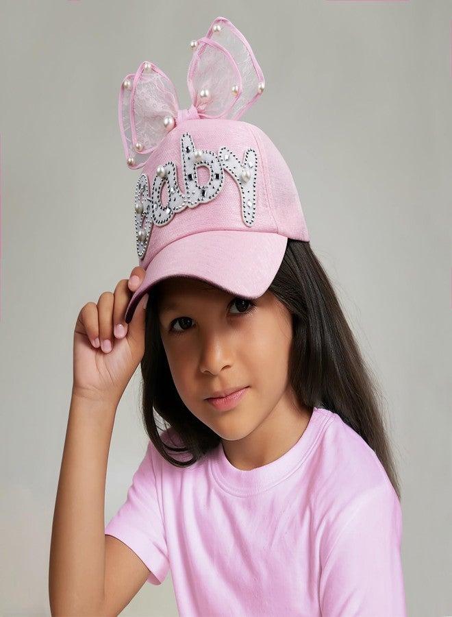 VRITRAZ Baby Sequence and Net Little Cap for Kids, Baby, Girls & Boys 3-12 Years (Pink) - Image 2