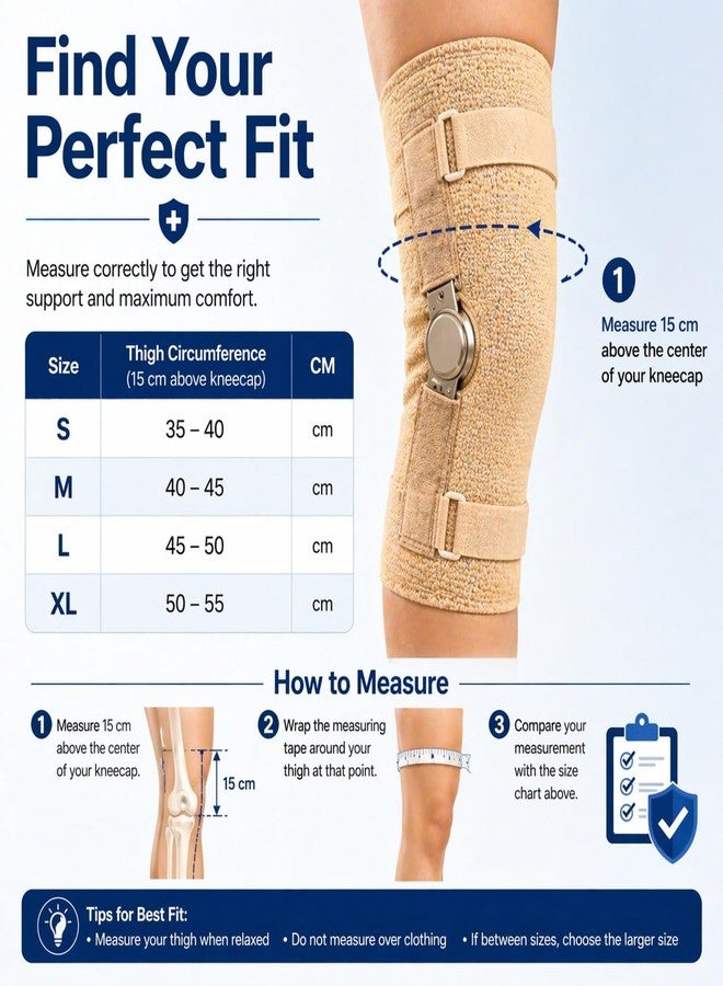 Dr Helix Hinged Knee Cap Support for Pain Relief & Joint Stabilization | Adjustable Orthopedic Knee Brace with Side Hinges for Injury Recovery, Arthritis & Ligament Support - (Pack of 1) - Image 2