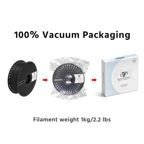 DP - DREAM POLYMERS Dreampolymers Premium TPU Filament 1.75mm 1kg: Premium Flexible 3D Printer Material with +/- 0.02mm Tolerance. Ideal for Direct Drive & Bowden Type 3D Printers. (Black) - Image 5