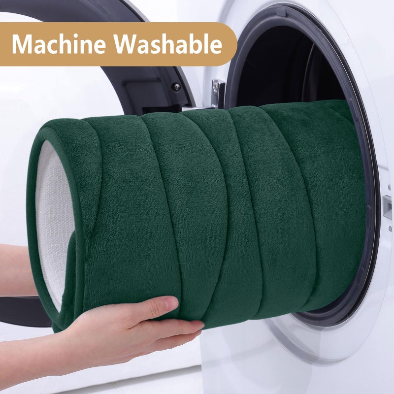 بجند بوجاندا Memory Foam Protch Brugات 24 × 16 إضافيًا ناعمًا وامتصاصًا الحصير الحمام غير القابل للانزلاق والآلة سجاد حمام قابلة للغسل لحوض الحمام الأرضية ودش أخضر داكن - Image 4