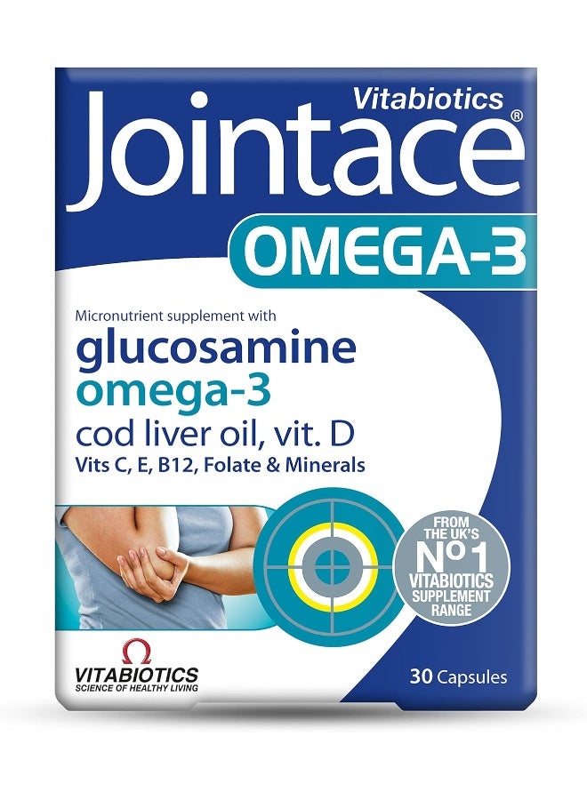 JOINTACE Vitabiotics Jointace Omega 3 Cod Liver Oil Glucosamine, 30 Capsules - Image 1