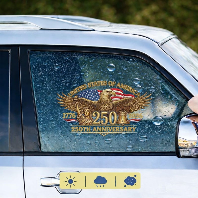 KATINAT 2pcs 250th Anniversary USA Car Decal Sticker, Patriotic Bald Eagle 1776â€“2026 Vinyl for Car, Truck, Window, Laptop, 250 Years American Independence, Easter Basket Stuffers - Image 5