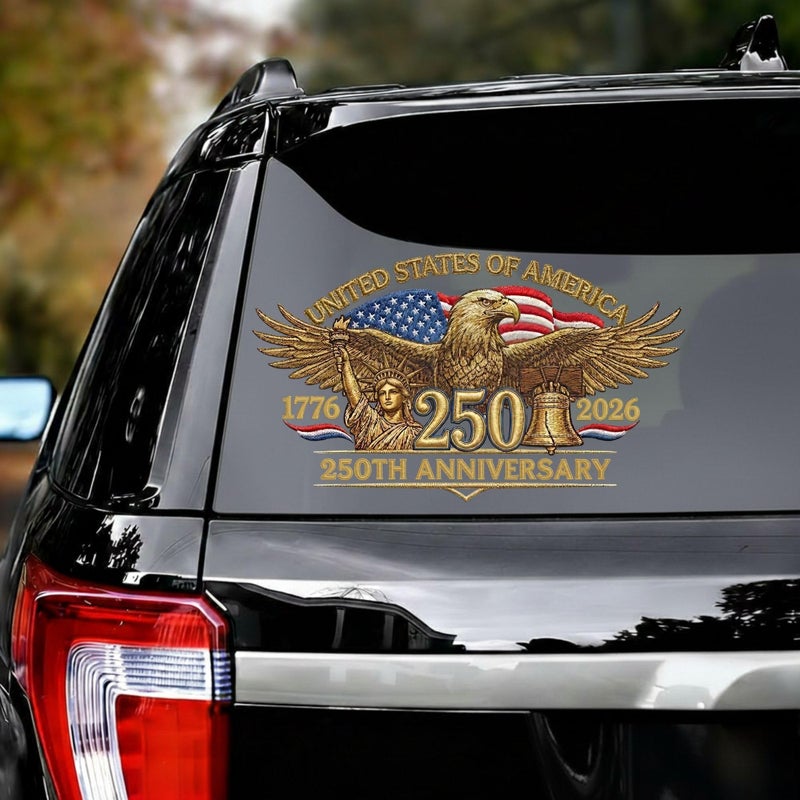 KATINAT 2pcs 250th Anniversary USA Car Decal Sticker, Patriotic Bald Eagle 1776â€“2026 Vinyl for Car, Truck, Window, Laptop, 250 Years American Independence, Easter Basket Stuffers - Image 4