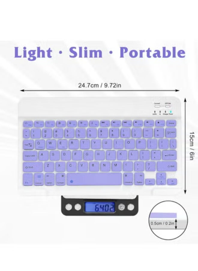 GULFLINK Wireless Bluetooth Rechargeable Keyboard, Multi-Device Universal Bluetooth Keyboard, Portable Keyboard, Suitable for iOS Android, Windows iPad, Tablets MacBook (Dark Purple) - Image 3