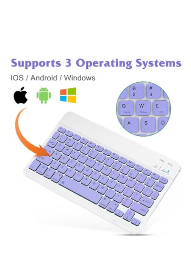 GULFLINK Wireless Bluetooth Rechargeable Keyboard, Multi-Device Universal Bluetooth Keyboard, Portable Keyboard, Suitable for iOS Android, Windows iPad, Tablets MacBook (Dark Purple) - Image 4