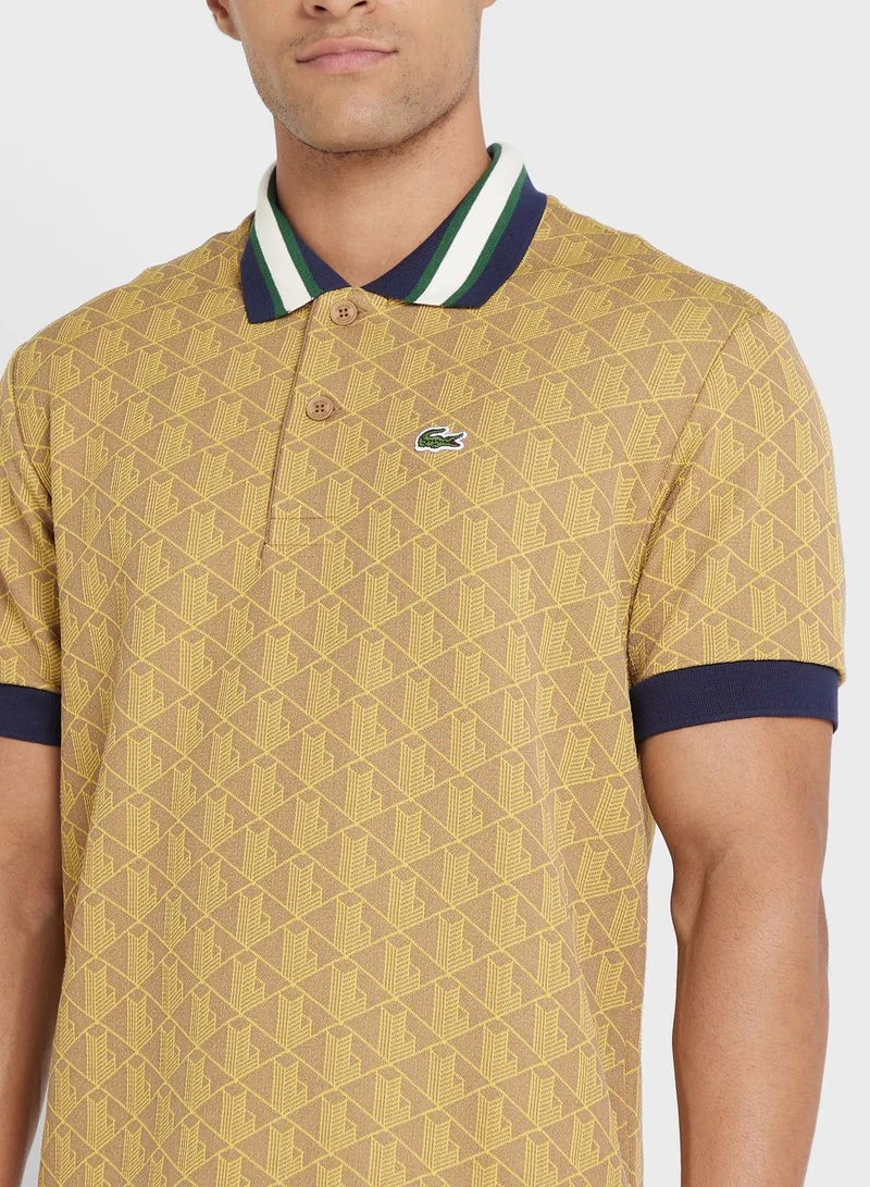 LACOSTE Logo Printed Polo