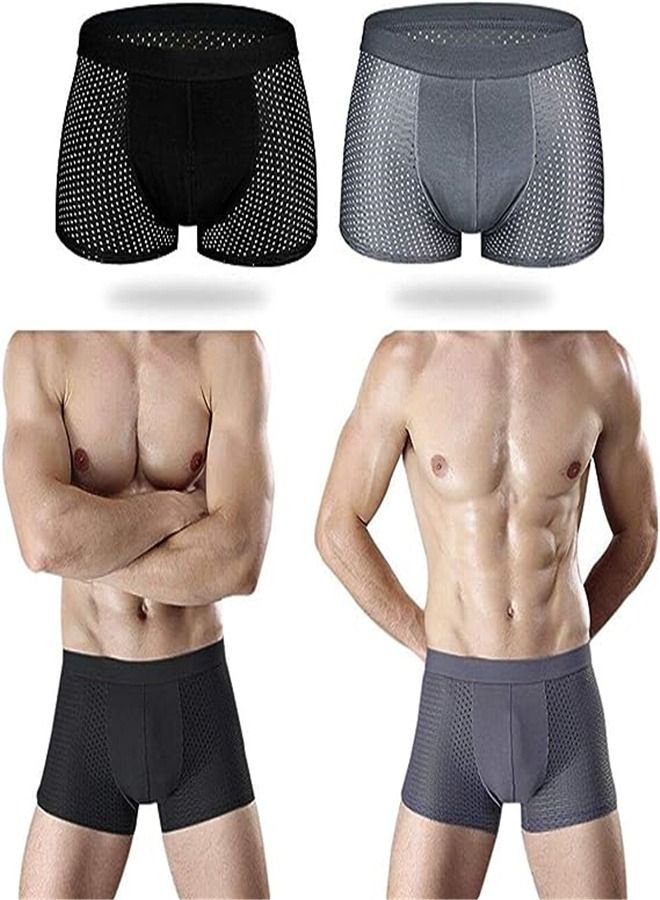 Goolsky Goolsky Men's 4 Pack Soft Breathable Boxer Brief Underwear For Men With Box(XL)  - Image 2