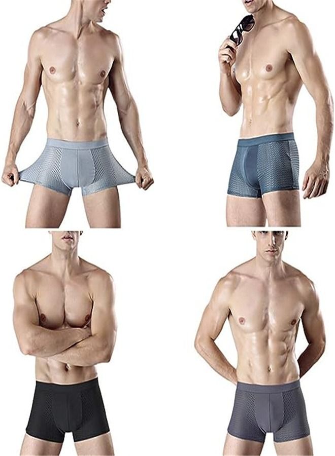 Goolsky Goolsky Men's 4 Pack Soft Breathable Boxer Brief Underwear For Men With Box(XL)  - Image 4