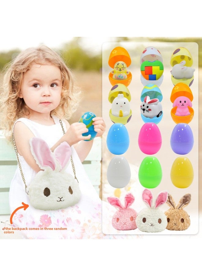 Girls Bunny Backpack Easter Egg Toy Set Easter Bunny Gashapon Gift-Color:DIY  - Image 1