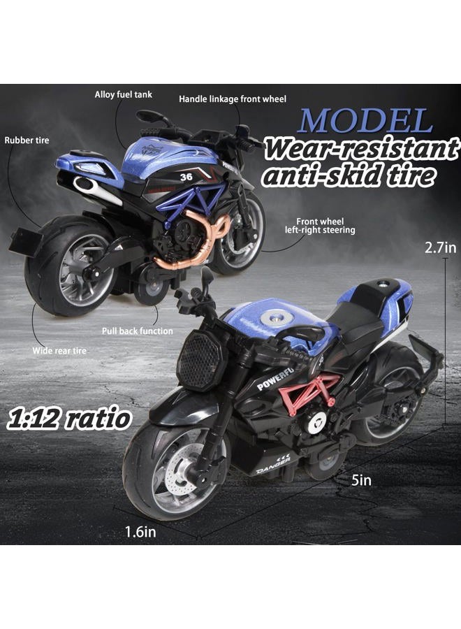 MQDMINI 4-Pack Pull-Back Motorcycle Toys - Friction Powered Kids Toy Cars with Lights, Sounds & Automatic Drive for Boys & Girls Aged 3-12 - Image 5