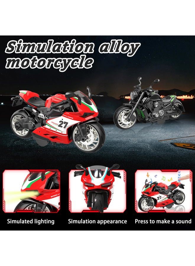 MQDMINI 4-Pack Pull-Back Motorcycle Toys - Friction Powered Kids Toy Cars with Lights, Sounds & Automatic Drive for Boys & Girls Aged 3-12 - Image 3