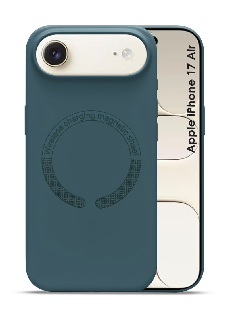 Apple iPhone 17 Air Silicone Magsafe Case, Ultra-Hybrid Soft Back Case Cover Compatible With Magsafe, Camera Protection, Shockproof Bumper Case Cover For Apple iPhone 17 Air - Green - Image 1
