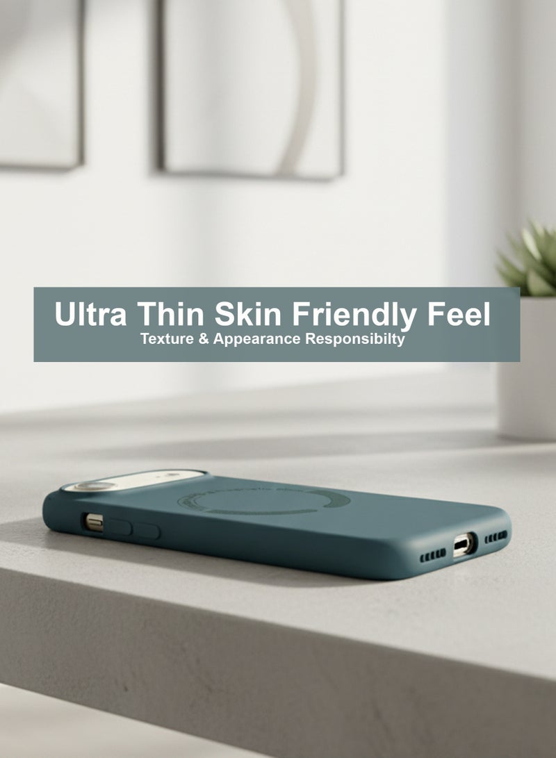 Apple iPhone 17 Air Silicone Magsafe Case, Ultra-Hybrid Soft Back Case Cover Compatible With Magsafe, Camera Protection, Shockproof Bumper Case Cover For Apple iPhone 17 Air - Green - Image 4