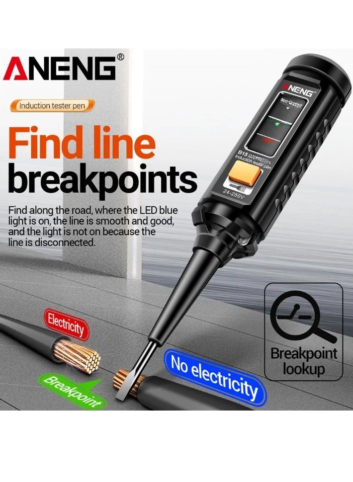ANENG B15 Induction Teste Pen, AC Voltage Detection Electrician Screwdriver, Color Indicator Light Professional Electrician Screwdriver Tester Pen For Electricians, (1pc, Black) - Image 4