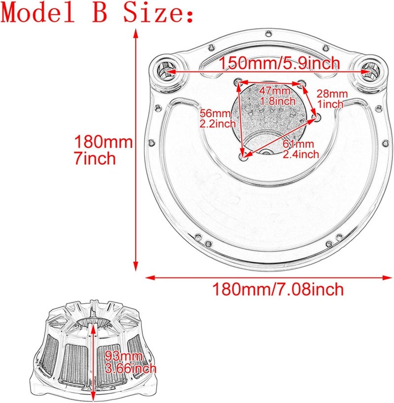 QASULER Inverted Air Cleaner Filter for Harley Motorcycles - Image 3