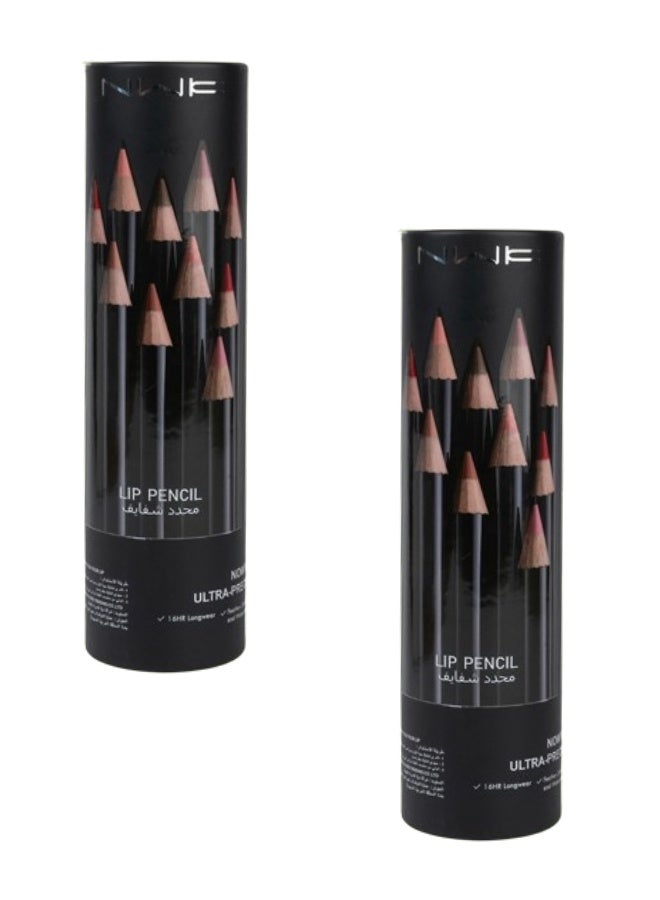 NWK 2 Sets Multicolour Lip Liner 12 Pieces - Image 1