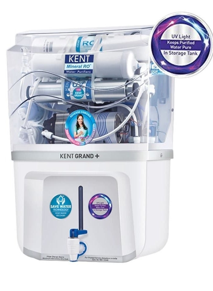 كينت فلتر مياه كينت جراند+ RO – سعة 20 لتر/ساعة، تنقية 7 مراحل مع UV، غسيل تلقائي، تركيب حائطي (موديل: Grand+)