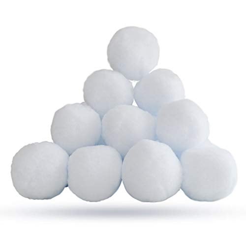 YBB 20 Pack Christmas Fake Snow White Balls 28 Inch Realistic Snow Plush Balls for Indoor Outdoor Snow Fight Ball Game Winter Xmas Decoration