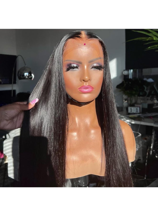 BEEOS 13x6 SKINLIKE Real HD Lace Front Wig Ultrafitted Cap Design 250 Density Bleached Single Knot PrePlucked Vivid Hairline 010mm Ultrathin Invisivle Lace Wig Straight 24 Inch - Image 2