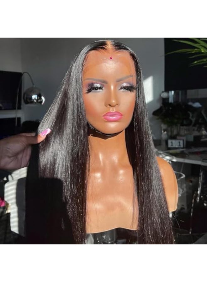 BEEOS 13x6 SKINLIKE Real HD Lace Front Wig Ultrafitted Cap Design 250 Density Bleached Single Knot PrePlucked Vivid Hairline 010mm Ultrathin Invisivle Lace Wig Straight 24 Inch - Image 1