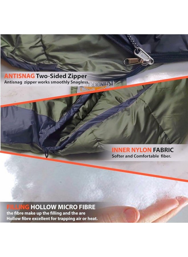 RhinoKraft Camping Sleeping Bag - 3 Season Warm & Cool Weather - Summer, Spring, Winter, Lightweight, for Adults & Kids - Camping Gear Equipment, Traveling and Outdoors - Image 3