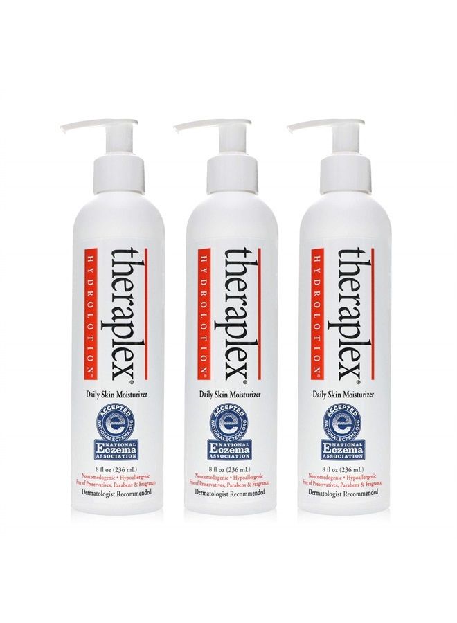Theraplex Hydro Lotion (8 oz) - No Parabens or Preservatives, Noncomedogenic, and Hypoallergenic, Fragrance-Free, Dermatologist recommended - National Eczema Association Seal of Approval (Pack of 3) - Image 1