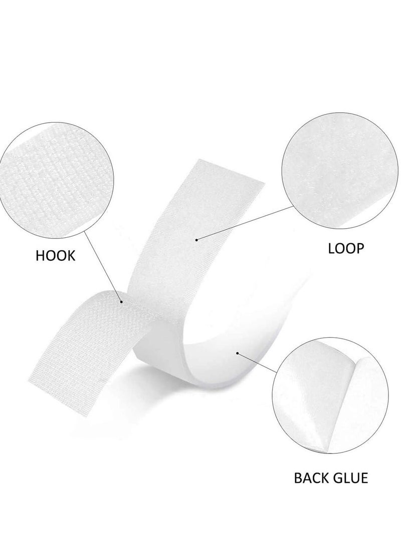 شريط لاصق فيلكرو، شريط لاصق فيلكرو، شريط لاصق ذاتي اللصق، شريط تثبيت خلفي لاصق شديد التحمل، قابل لإعادة الاستخدام، شريط تثبيت خلفي لاصق مزدوج الجوانب، 8 متر * 2 سم - Image 2