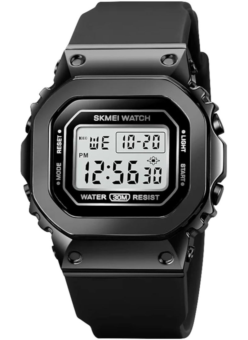SKMEI - SKMEI 1796 Waterproof Digital Sport Watch Alarm Calendar Multifunction, Black - Image 1