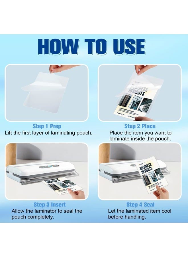 XUWAIDSGN Index Card Laminating Pouches 4x6 File Card Laminating Pouches Lamination Pouches Recipe Card Laminating Pouches for Work Permits Pass Cards Student ID Cards (100, 4.3x6.3inch) - Image 4