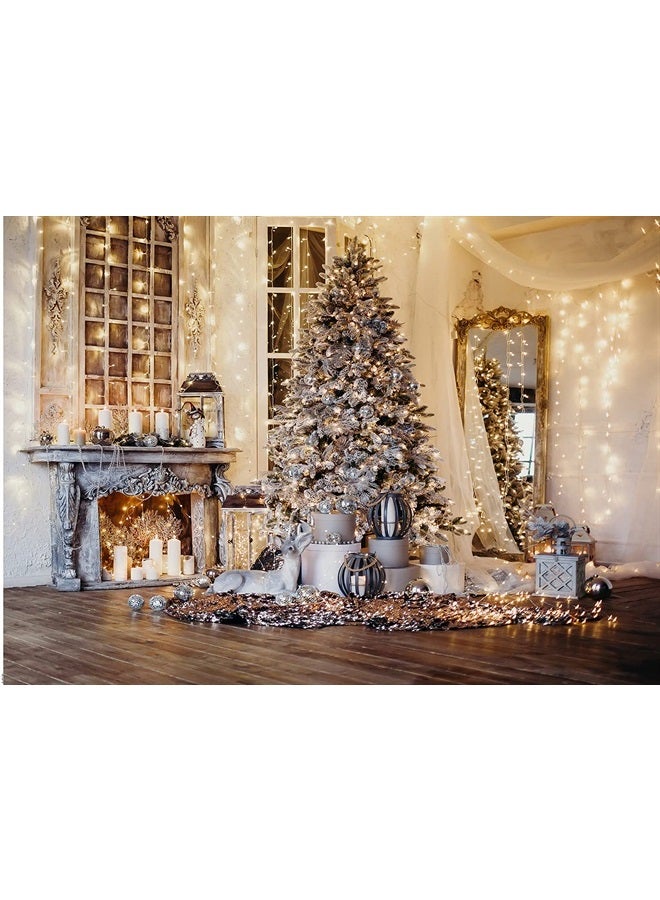 Dudaacvt خلفيات عيد الميلاد للتصوير 7x5 قدم خلفيات شجرة عيد الميلاد خلفيات تصوير مدفأة عيد الميلاد لافتة تزيين حفلة عيد الميلاد D475 - Image 1