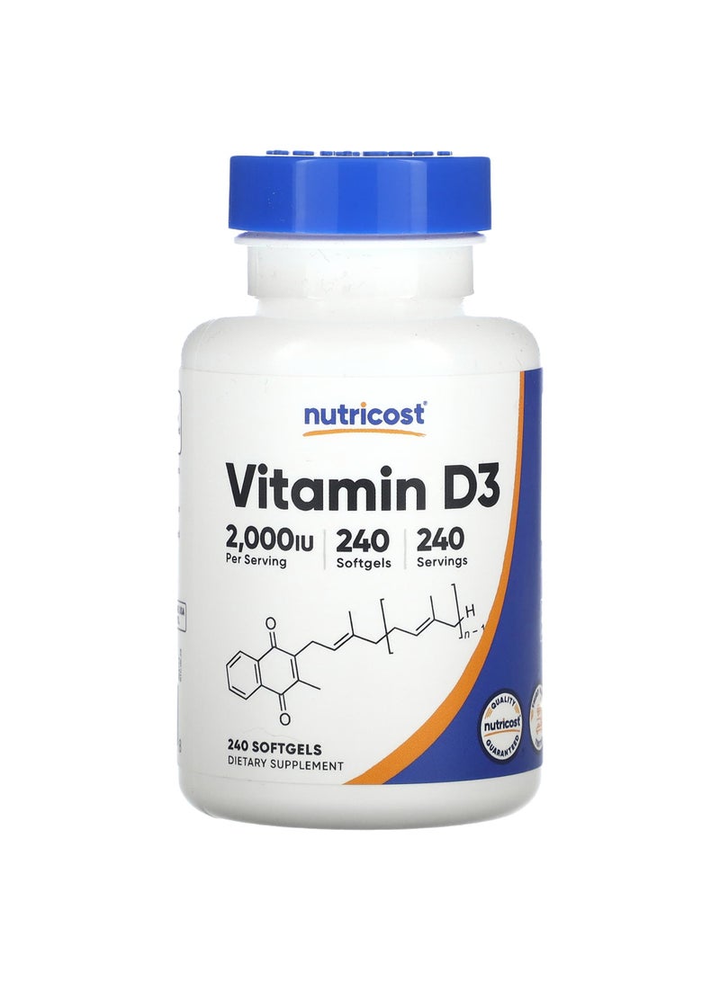 Vitamin D3, 2,000 IU, 240 Softgels